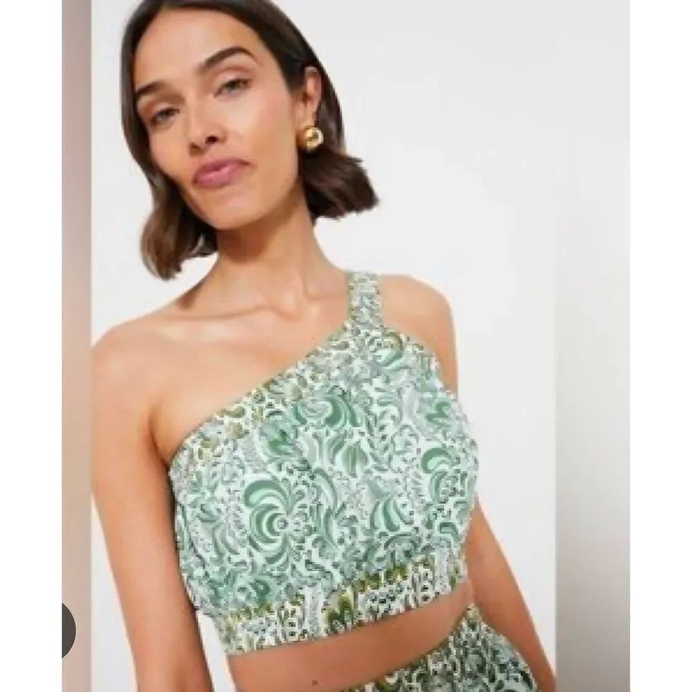 NWT Tuckernuck Hyacinth House Green Floral Gina Crop Top sz Small